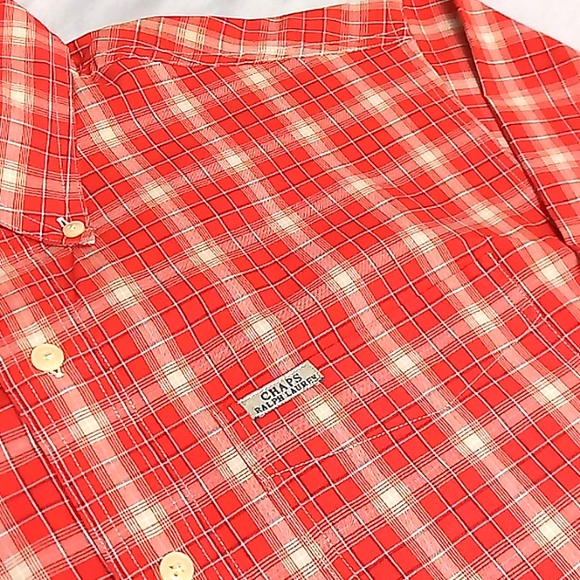 Chaps Ralph Lauren..Mens XL Button down..Red&Tan - Picture 2 of 5